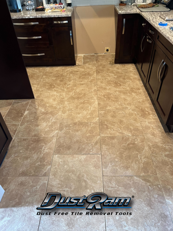 kitchen before tile removal