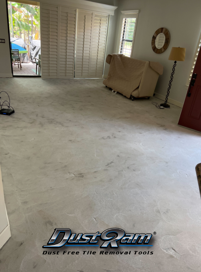 scarified concrete subfloor